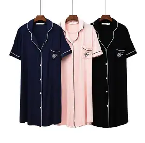 Mujeres cómodo shortsleeve camiseta de dormir verano homewear