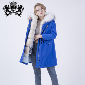 Venta al por mayor de alta calidad peludo de piel de mapache Parka con capucha mujer Abrigos de invierno - Product Image 3