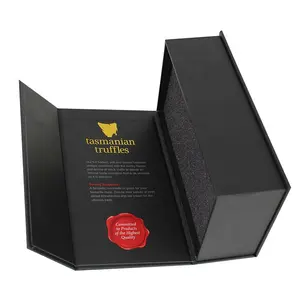 Custom Folding Metallic Foil Cardboard Paper watch Packaging Magnetic Gift Box With Foam Sponge Inserts