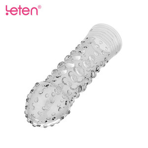 Leten Sex Toy Kits Bumped Hollow Penis Extension <strong>Cock</strong> <strong>Sleeve</strong> for Male - Product Image 3