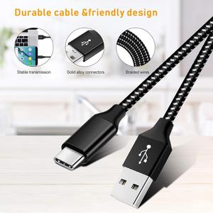 Câble <span class=keywords><strong>USB</strong></span> de Type C 3 pieds/2x6ft en Nylon tressé, chargeur Compatible avec <span class=keywords><strong>Samsung</strong></span> Galaxy S10 S10 + S9 <span class=keywords><strong>S8</strong></span> Pl, lot de 3 pièces - Product Image 4