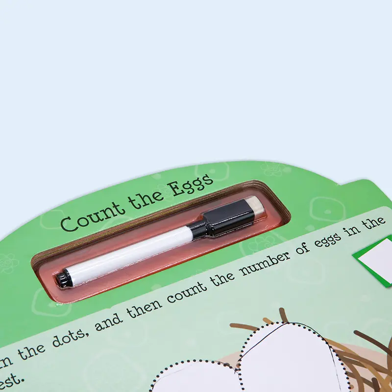 Special ear Shape handle for Children's education Clean Board Book with a pen