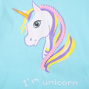 Petelulu unicorn design cotone dei bambini dei pigiami che coprono gli insiemi Delle Ragazze di inverno <span class=keywords><strong>pigiama</strong></span> colorato stampato camicia da notte degli indumenti da notte - Product Image 3