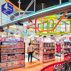 Espositore Moderno ed Ecologico in Legno per Negozio di Giocattoli, Design d'Interni per Retail in Vendita - Product Image 4