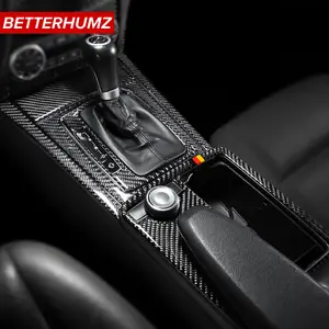 Carbon Fiber Central Control Panel Stickers Frame Trim For Mercedes W204 C Class 2007-2013 Car Accessories Interior Mouldings