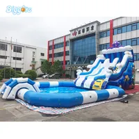 Kommerziellen Unterhaltung Spiel Outdoor Aufblasbare Große Wasser Rutsche Pool Für Verkauf