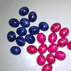 Synthetic (lab created) Gemstone Type and Sapphire Gemstone Material Synthetic Star Ruby