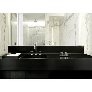 De clase alta negro baño tocador de superficie sólida vanidad encimeras - Product Image 1