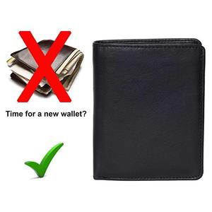 Hombre billeteras Bifold <span class=keywords><strong>Flip</strong></span> ID Cartera de cuero Vertical ranuras de moneda y compartimento con cremallera RFID bloqueo - Product Image 6