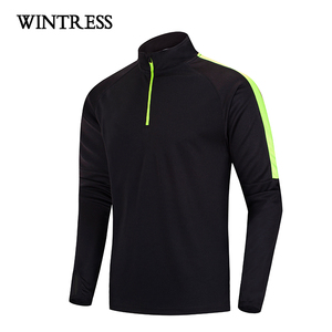 Camiseta Deportiva Ajustada 2025 para Hombre, Manga Larga con Media Cremallera, Ropa Deportiva, Tejido de Espiga de Spandex/Poliéster, Transpirable - Product Image 3