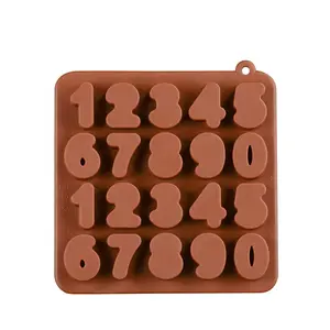 고품질 20 캐비티 번호 모양 LFGB 케이크 팝 실리콘 금형