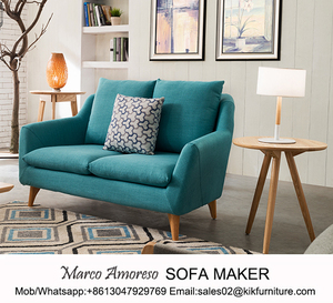 Vente chaude style européen confortable meubles de maison jaune et bleu 1 + 2 + 3 canapé tissu canapé fixe - Product Image 3