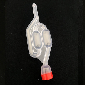 La esclusa de aire con tapa roja S-forma de doble burbuja de aire para vino <span class=keywords><strong>y</strong></span> <span class=keywords><strong>cerveza</strong></span> casera - Product Image 3