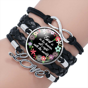 Venta al por mayor de plata verso de la Biblia Cita cristiana pulsera infinita Mujeres Hombres Fe cristiana religión pulsera - Product Image 3