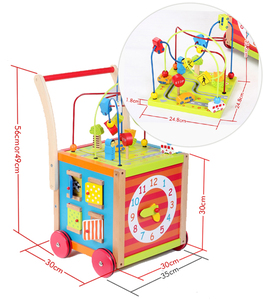 Empuje <span class=keywords><strong>de</strong></span> bebé jugar con Walker Carro <span class=keywords><strong>de</strong></span> madera <span class=keywords><strong>Montessori</strong></span> actividad <span class=keywords><strong>cubo</strong></span> juguetes multifunción <span class=keywords><strong>de</strong></span> cuentas <span class=keywords><strong>de</strong></span> madera <span class=keywords><strong>de</strong></span> juguete - Product Image 2