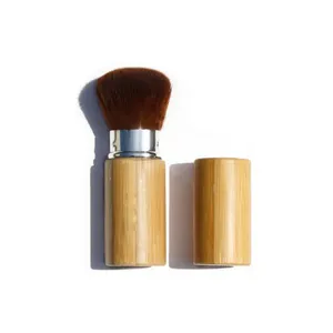 Powder Makeup Brush Multi Function Bamboo Handle Retractable Makeup Contour Powder Brush