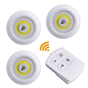 3 imballato LED Alimentato A Batteria Senza Fili di Tocco di luce del rubinetto di Controllo Remoto Gabinetto Corridoio Camera COB Interruttore Luce di Notte - Product Image 1