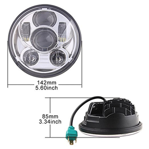 Alrededor de 5,75 "estilo de coche 40 W Hi/<span class=keywords><strong>Lo</strong></span> haz LED de la motocicleta conducir faro Kit para Harley Davidson - Product Image 3
