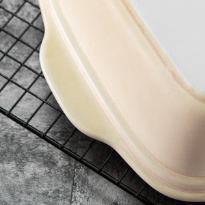 Ristorante stoviglie smaltato rettangolare cibo manico piatto in ceramica moderna - Product Image 4