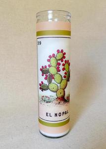 Vela Votiva de Vidrio con Diseño de Arte Folclórico Mexicano, Estilo Latinoamericano Vintage - Product Image 5