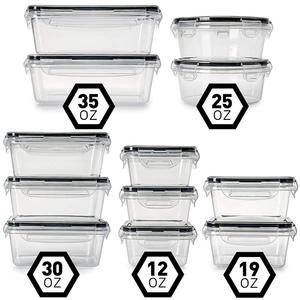 Conteneur en plastique hermétique sans BPA, multi-taille pour le stockage des aliments au frais,/12 unités - Product Image 3