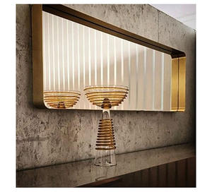 Đương đại chải đen kim loại đóng khung tròn góc tường hình chữ nhật gương ngang hoặc dọc thiết kế nghệ nhân trang trí nhà - Product Image 6