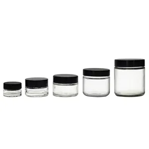 Custom Made Round Candle Glass Jar 1/2oz 2oz 4oz 6oz 8oz 12oz 16oz Glass Cosmetic Jar Straight Sided Glass Jars With Lid