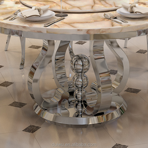 Haute qualité dubaï fantaisie tournant autour de noce en marbre table à manger - Product Image 4