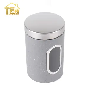 Unique Kitchen Air Tight Canisters Stainless Steel Metal Coffee Tea Sugar Food Grade See Through Storage Bottle Canister Sets