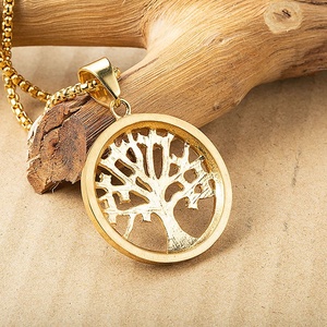 <span class=keywords><strong>Promo</strong></span>-collar de acero inoxidable con colgante de árbol familiar, joyería de árbol familiar, Cz, estilo europeo y americano - Product Image 6