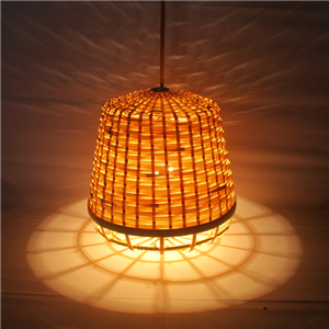 Lámpara colgante decorativa para interiores de alta calidad, pantalla de ratán con patrón pulido chino moderno, artesanía de bambú directa de fábrica - Product Image 6