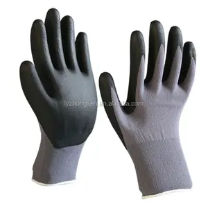 Luvas de trabalho revestidas de spandex, luvas de trabalho com palmeira de nitrile revestida com espuma mirco, acabamento lavado à água, 15 unidades