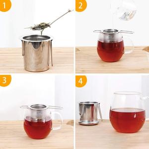 Wholesale 304 Stainless Steel <strong>Tea</strong> <strong>Infuser</strong> with Lid and Double Folding Handles - Product Image 2