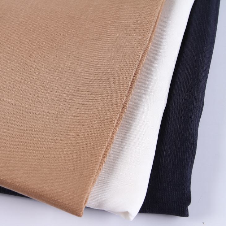 Мягкая многоцветная пользовательская однотонная окрашенная льняная ткань из тенсела для рубашек оптом