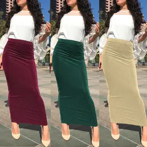 New Arrival high quality Velvet Skirts Long Skirts for Young Women muslim girls