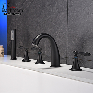 Salle de bains douche pièces noms 5 trous robinet de bain mat noir robinet de baignoire - Product Image 2