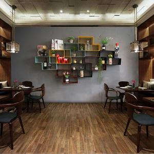 Étagère murale en bois et métal style loft, rangement créatif pour coins de fleurs, support <span class=keywords><strong>flottant</strong></span> en bois pour cuisine et chevet, offre spéciale - Product Image 2