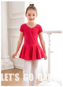 Las niñas dividir de manga corta leotardo de manga corta para niños ropa niñas Ballet leotardo con falda vestido de Ballet - Product Image 3