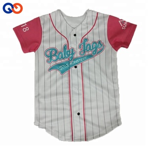 Embroidery women hot pink baseball jersey - Product Image 1