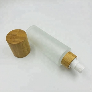 Grado Superior <span class=keywords><strong>mate</strong></span> botella de <span class=keywords><strong>aerosol</strong></span> de vidrio con tapa de bambú/helado botella del rociador de la bomba embalaje - Product Image 4