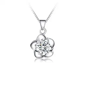 Online Sale Fashion Jewelry Pendant High Quality Flower Shape Zircon Pendant Necklace For Women