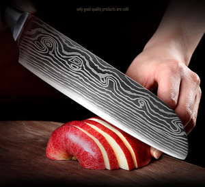 7 pulgadas <span class=keywords><strong>Santoku</strong></span> 7cr17 profesional de acero inoxidable cuchillo de chef japonés con mango de palo de rosa helicóptero salmón corte de cuchillo de cocina - Product Image 4