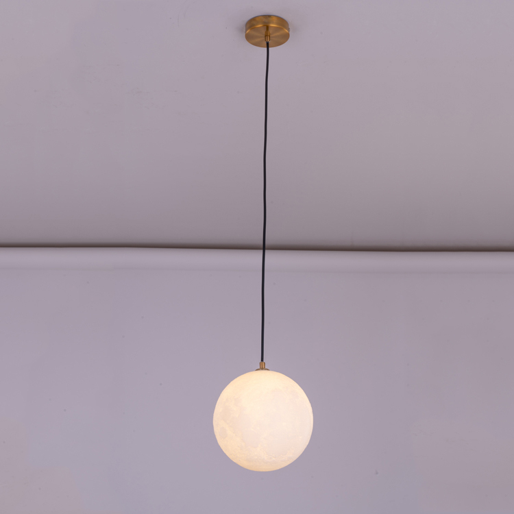 Decoración de casa moderna forma de Luna globo de vidrio colgante de luz de la lámpara de araña