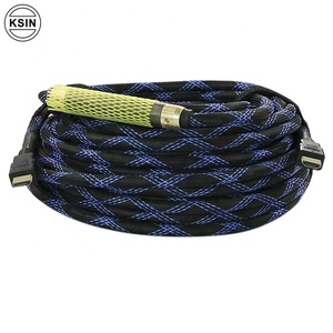 Hot sale1.4 <span class=keywords><strong>2</strong></span>.0 nylon 10 m <span class=keywords><strong>25</strong></span> m 30 m 50 m 70 m 100 m 24 k or plaqué longue <span class=keywords><strong>hd</strong></span> câble - Product Image 1