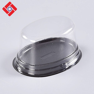 Desechable de plástico transparente redondo Mousse pastel de queso de embalaje de la caja de la ampolla con tapas - Product Image 2