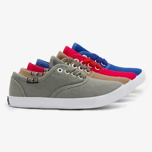 Vulcanized Canvas Shoe for Boys Lace Up Brown Canvas Casual Kids Shoes