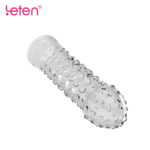 Leten Sex Toy Kits Bumped Hollow Penis Extension <strong>Cock</strong> <strong>Sleeve</strong> for Male - Product Image 1