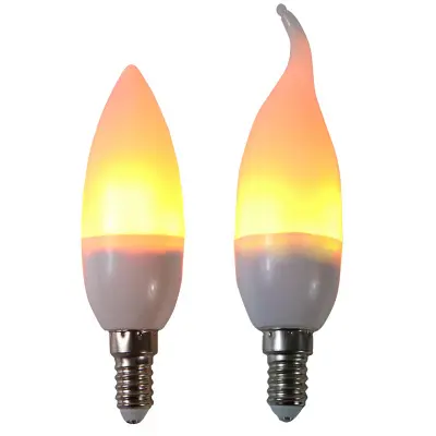 Chaud 3W Effet de Feu Flamme Led Bougie E27 E14 1400K Scintillement Flamme Ampoules