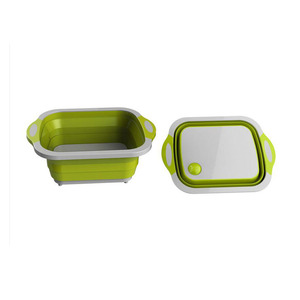 Panier à légumes et de fruits multifonctions, pliable, avec égouttoir, planche à découper, ustensile de cuisine, <span class=keywords><strong>2019</strong></span> - Product Image 2