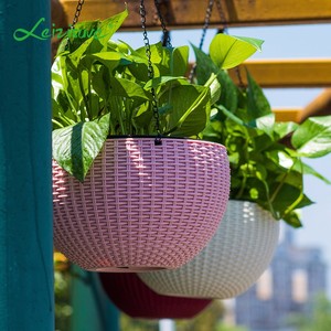 Leizisure <span class=keywords><strong>ronda</strong></span> de riego colgante de pared cesta de jardín de plástico maceta pote de flor para balcón Decoración - Product Image 4